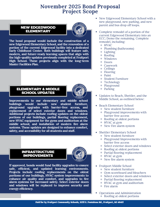 November 2025 Bond Proposal Project Scope